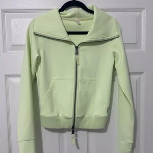 Free People Lime Green Zip-Up Hoodie